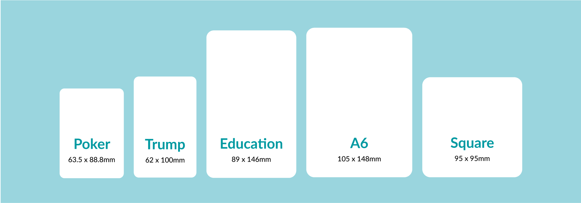 Flash Card Popular Sizes